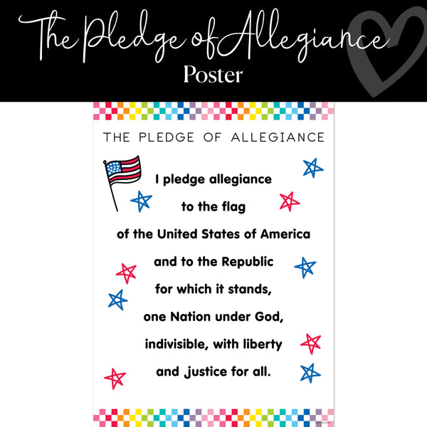 Pledge of Allegiance | Classroom Posters | Rainbow Classroom Decor | S ...