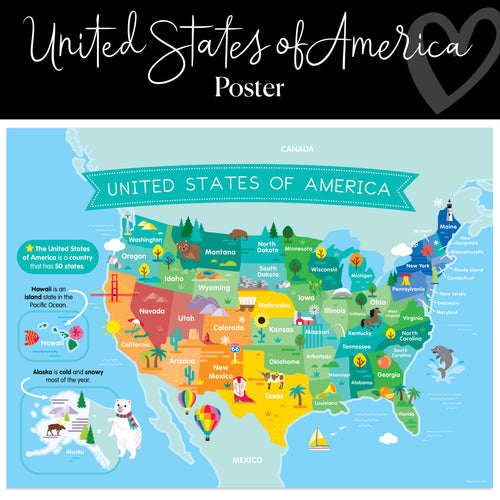 united states of america map for the classroom 
