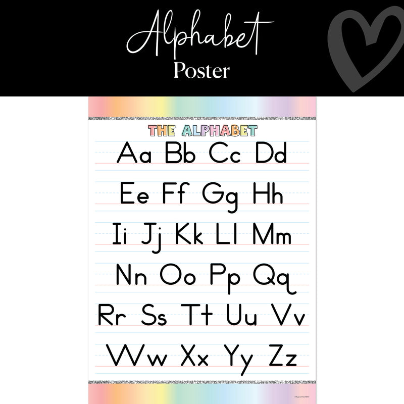 Manuscript Alphabet | Classroom Posters | Pastel Classroom Decor | Schoolgirl Style