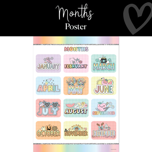 Months | Classroom Posters | Pastel Classroom Decor | Schoolgirl Style