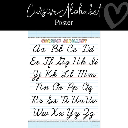 Pastel Cursive Alphabet Poster