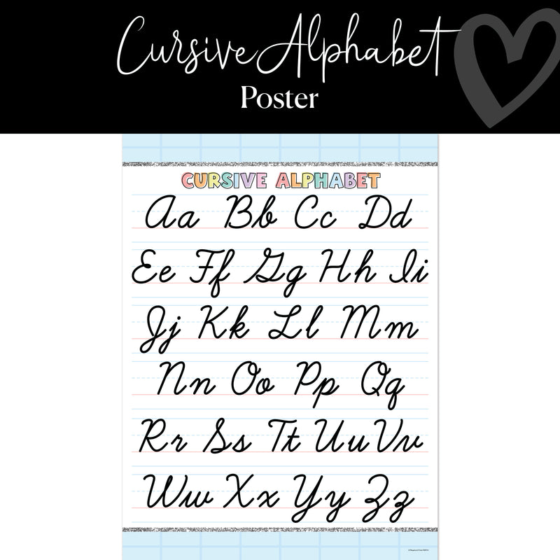 Pastel Cursive Alphabet Poster