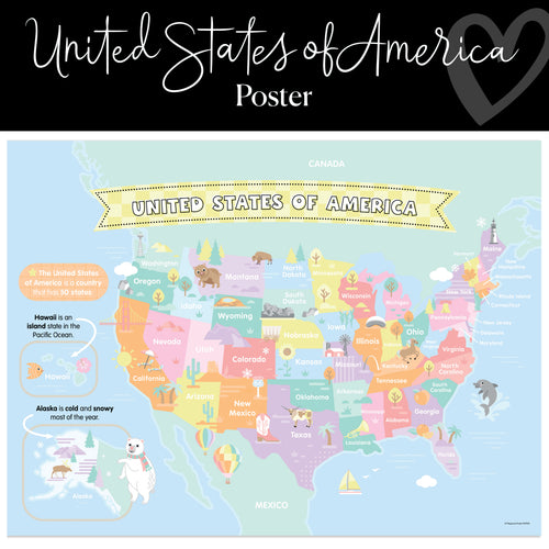 United States of America Classroom Poster 