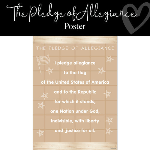 The Pledge of Allegiance Neutral classroom poster