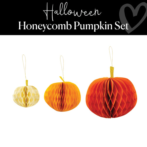 Honeycomb Pumpkins Set