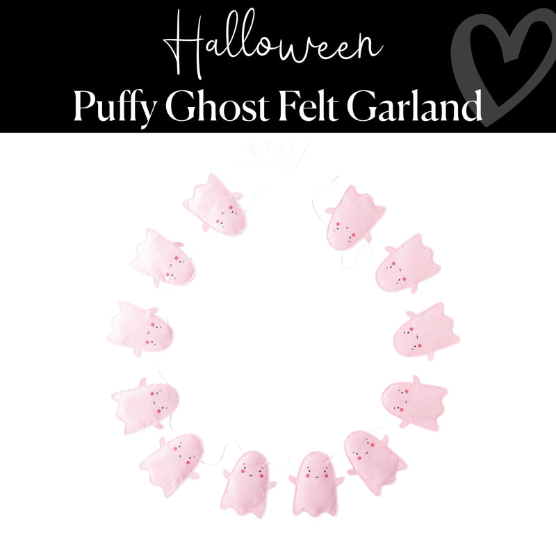 Puffy Ghost Felt Garland