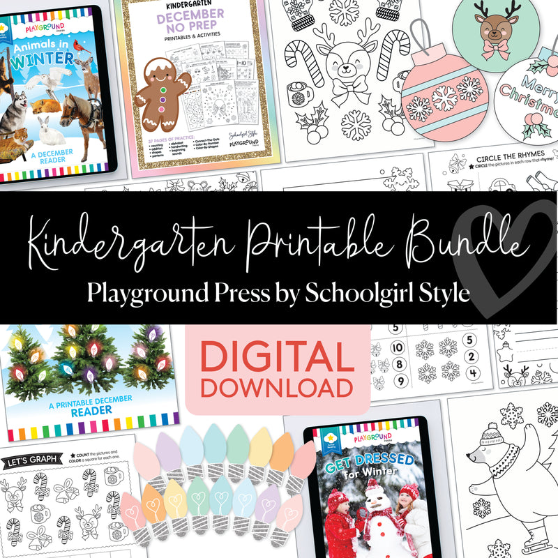 Kindergarten December No Prep Printables & Activities