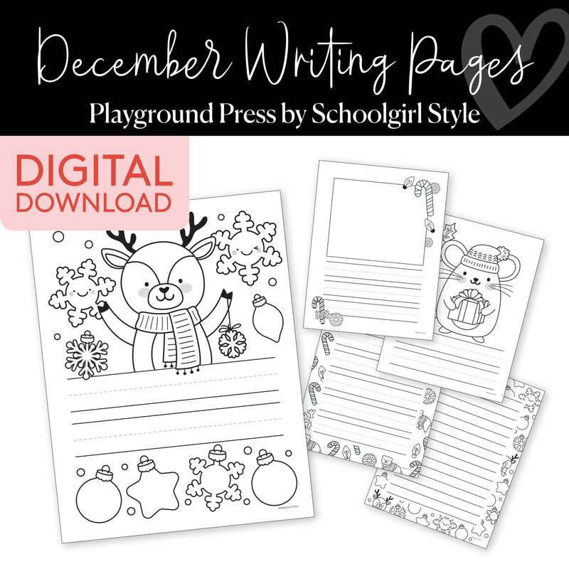 December Writing Center Pages | Playground Press by Schoolgirl Style