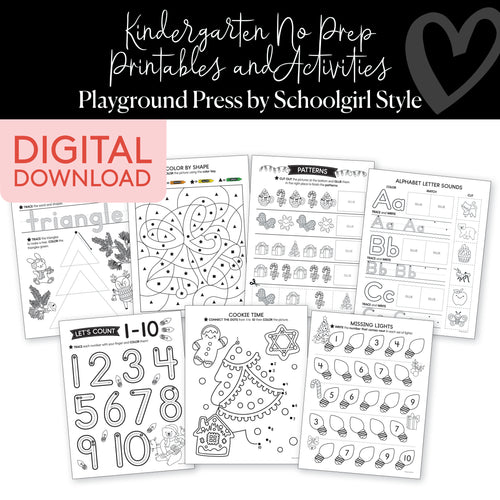 December Kindergarten Packet | Playground Press by Schoolgirl Style