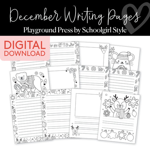 December Writing Center Pages | Playground Press by Schoolgirl Style