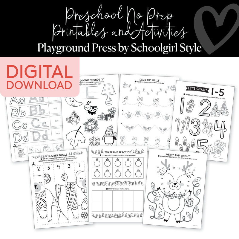 December Preschool Packet | Playground Press by Schoolgirl Style