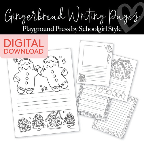 gingerbread printable writing pages