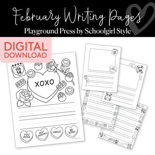 February writing pages