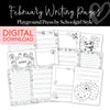 February writing pages for writing centers