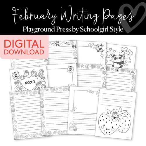 February writing pages for writing centers