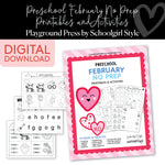 Preschool February No Prep Printables and Activities