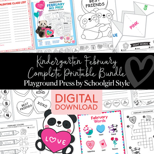 Kindergarten February No Prep Complete Printable Bundle