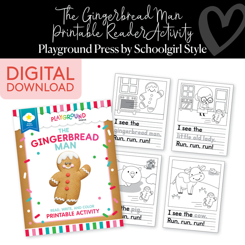 Gingerbread man printable reader activity