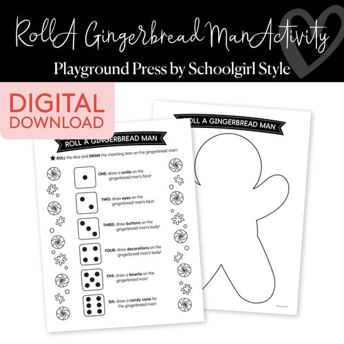 roll a gingerbread man printable activity