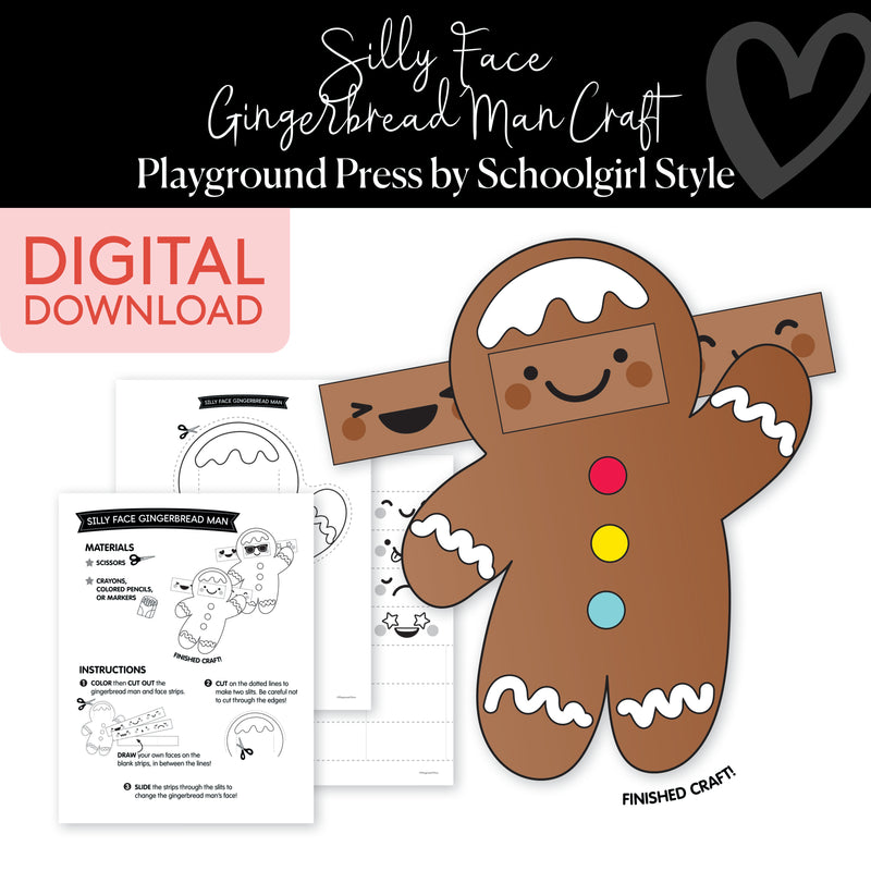 Silly face gingerbread man craft