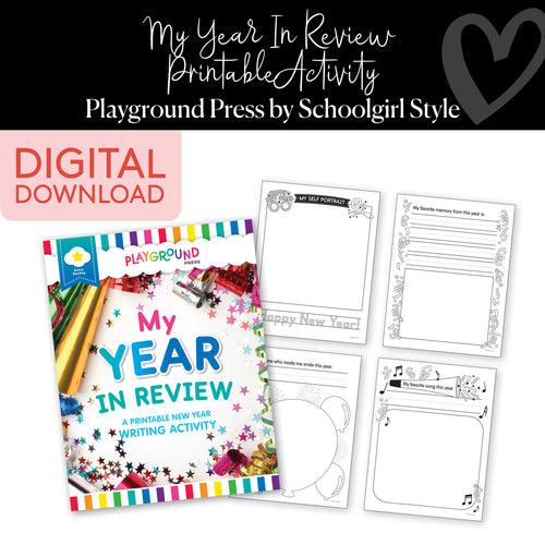 My year in review printable writing activity