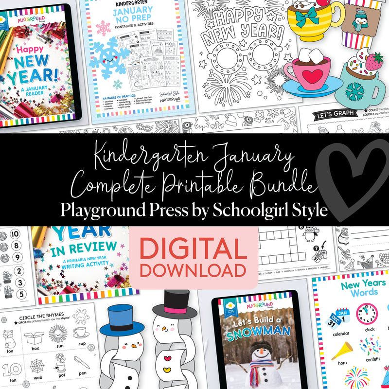 kindergarten january no prep complete printable bundle