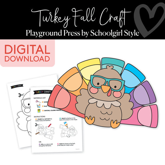 Turkey No Prep Craft | Playground Press by Schoolgirl Style