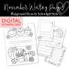 November Writing Center Pages | Playground Press by Schoolgirl Style