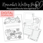 November Writing Center Pages | Playground Press by Schoolgirl Style