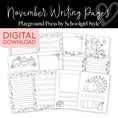 Load image into Gallery viewer, November Writing Center Pages | Playground Press by Schoolgirl Style
