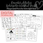 November Kindergarten Packet | Playground Press by Schoolgirl Style