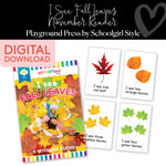 November Reader | I See Fall Leaves | Yellow Reader | Playground Press by Schoolgirl Style