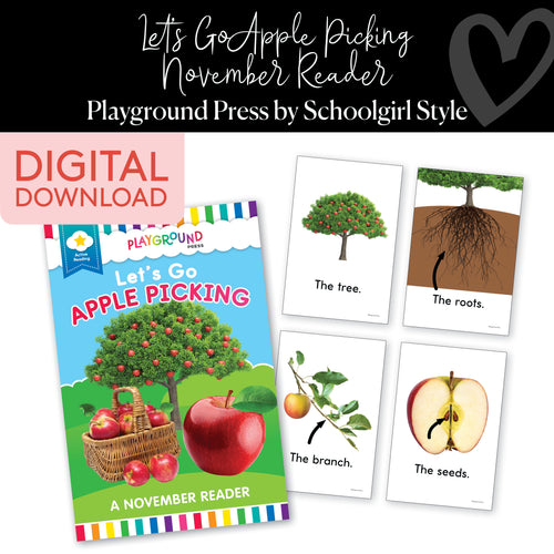 November Reader | Let's Go Apple Picking | Yellow Reader | Playground Press by Schoolgirl Style