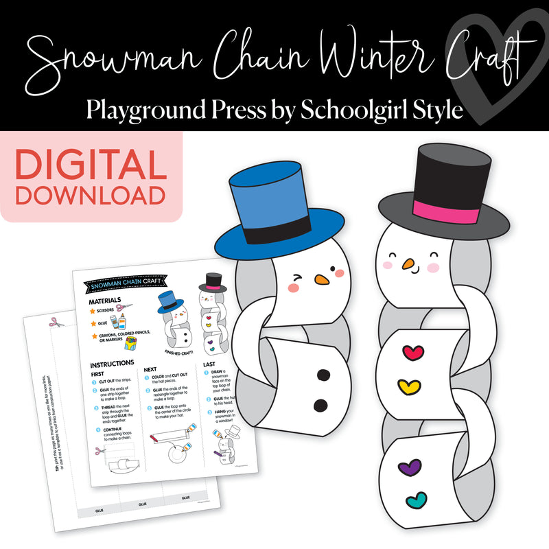 Snowman Chain Winter Kids Craft