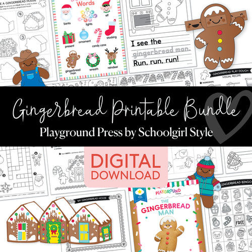 gingerbread activities and worksheets printable bundle