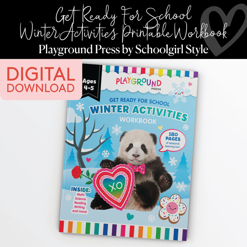 Get Ready for School | Winter Activities Printable Workbook | Playground Press by Schoolgirl Style