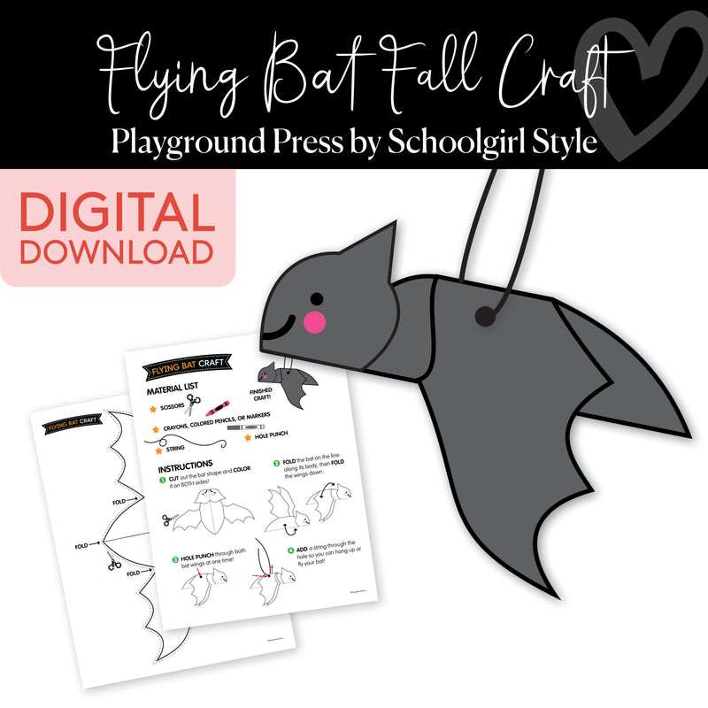 Flying Bat No Prep Fall Craft | Playground Press by Schoolgirl Style