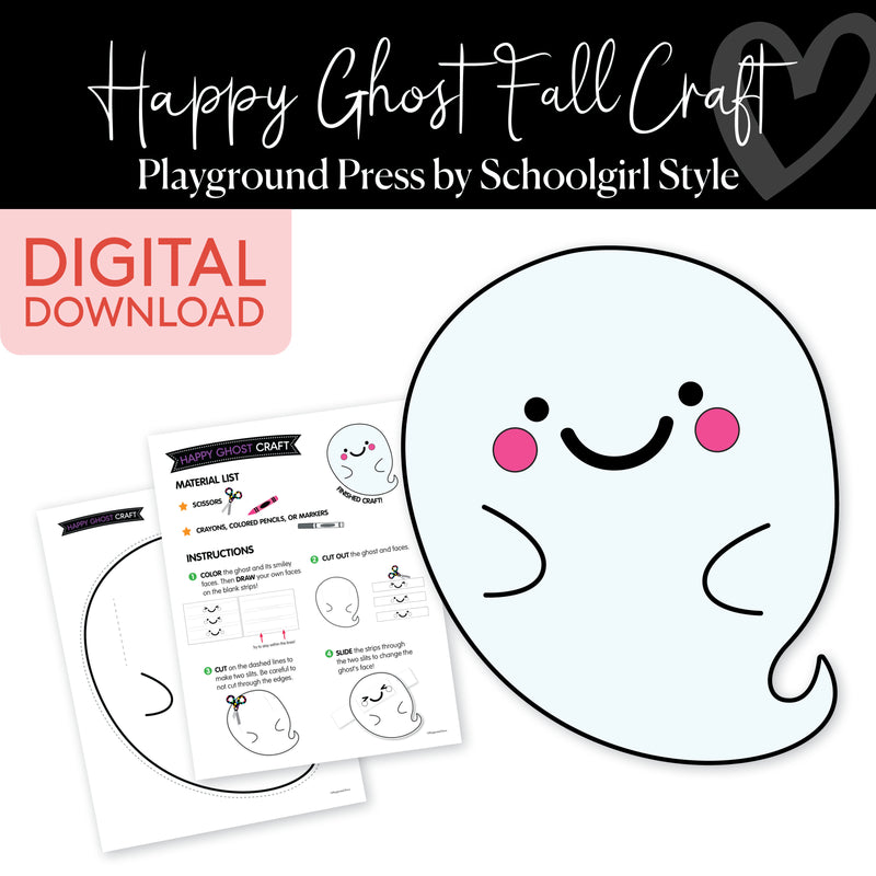 Happy Ghost Fall Craft | Playground Press by Schoolgirl Style