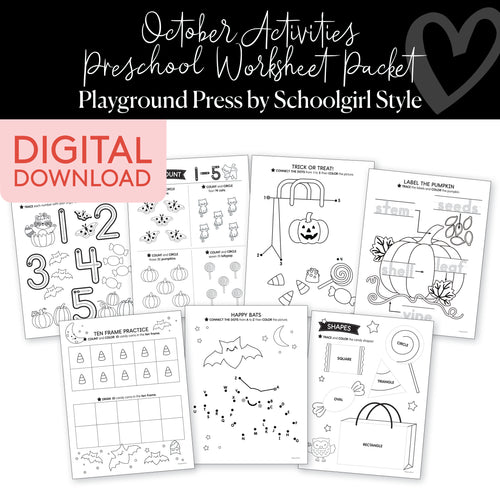 October Preschool Packet | Playground Press by Schoolgirl Style