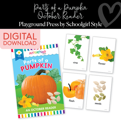 October Reader | Parts of a Pumpkin | Yellow Reader | Playground Press by Schoolgirl Style