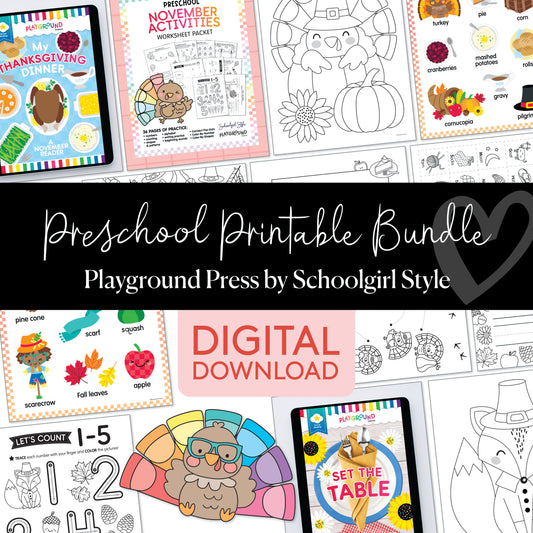 Preschool November No Prep Printables & Activities