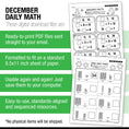 Load image into Gallery viewer, Printable First Grade December Daily Math Worksheets
