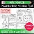 Load image into Gallery viewer, Printable First Grade December Daily Morning Work
