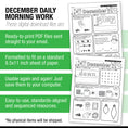 Load image into Gallery viewer, Printable First Grade December Daily Morning Work
