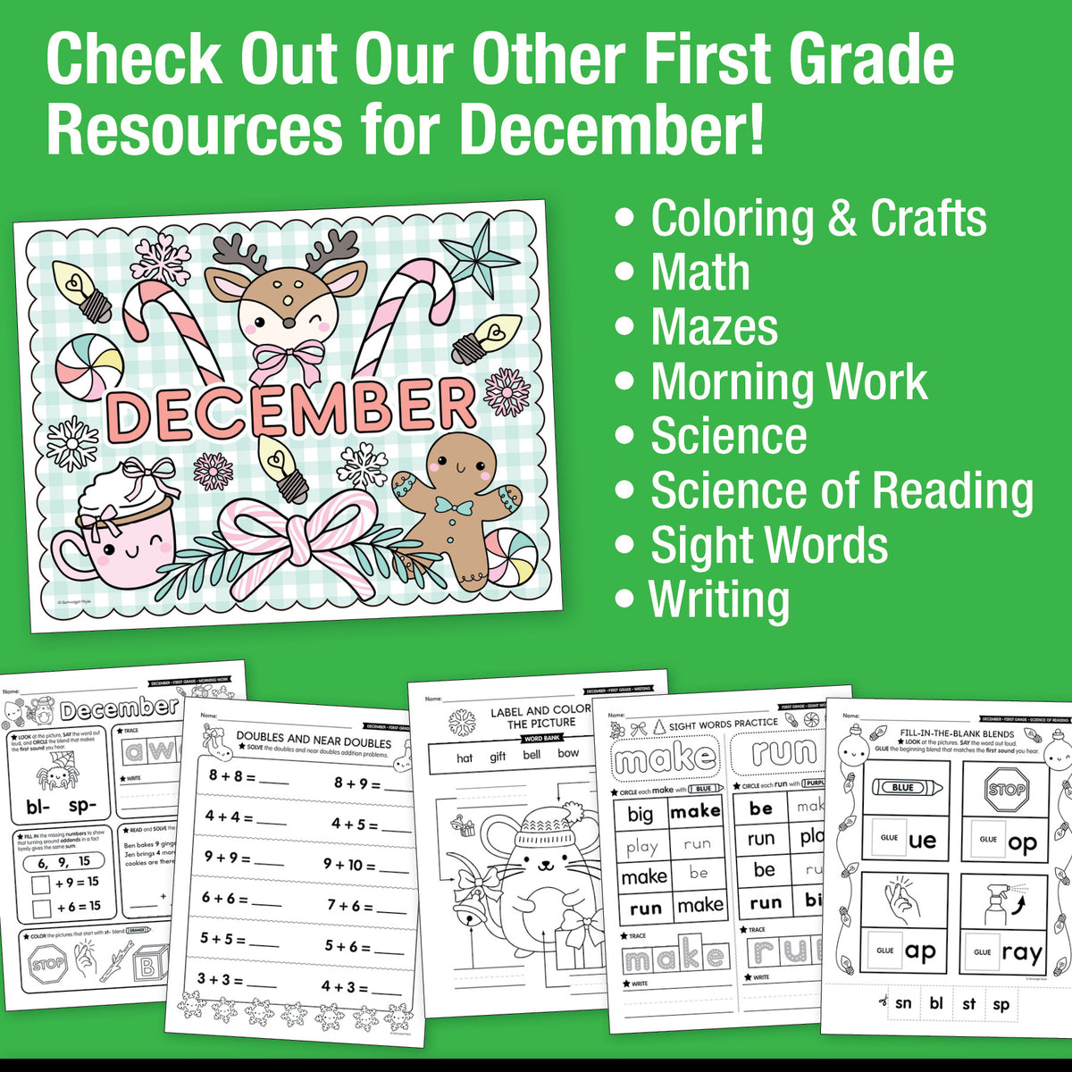 Printable First Grade December Daily Reading