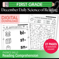 Load image into Gallery viewer, Printable First Grade December Daily Science of Reading
