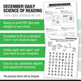 Load image into Gallery viewer, Printable First Grade December Daily Science of Reading
