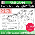 Load image into Gallery viewer, Printable First Grade December Daily Sight Words
