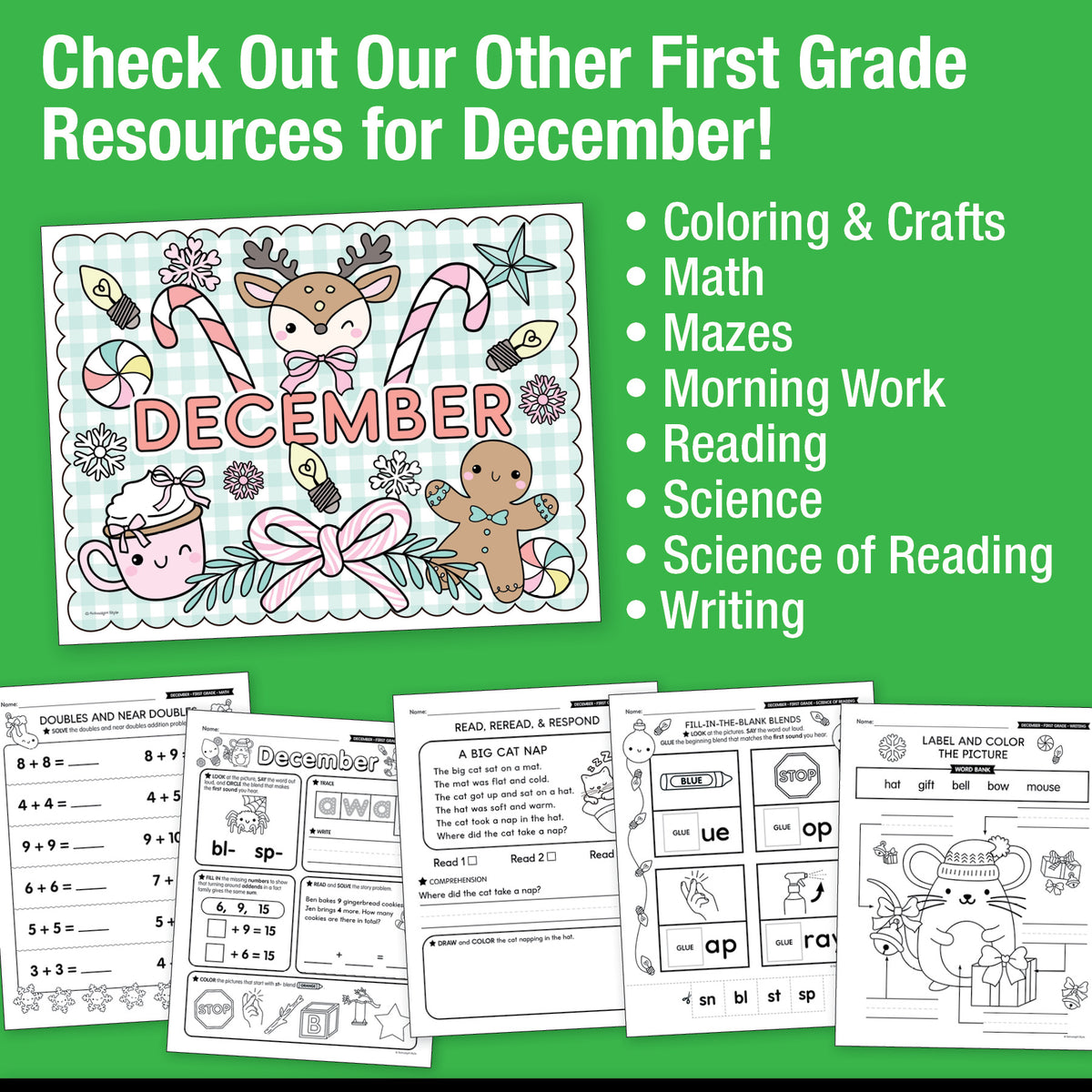 Printable First Grade December Daily Sight Words