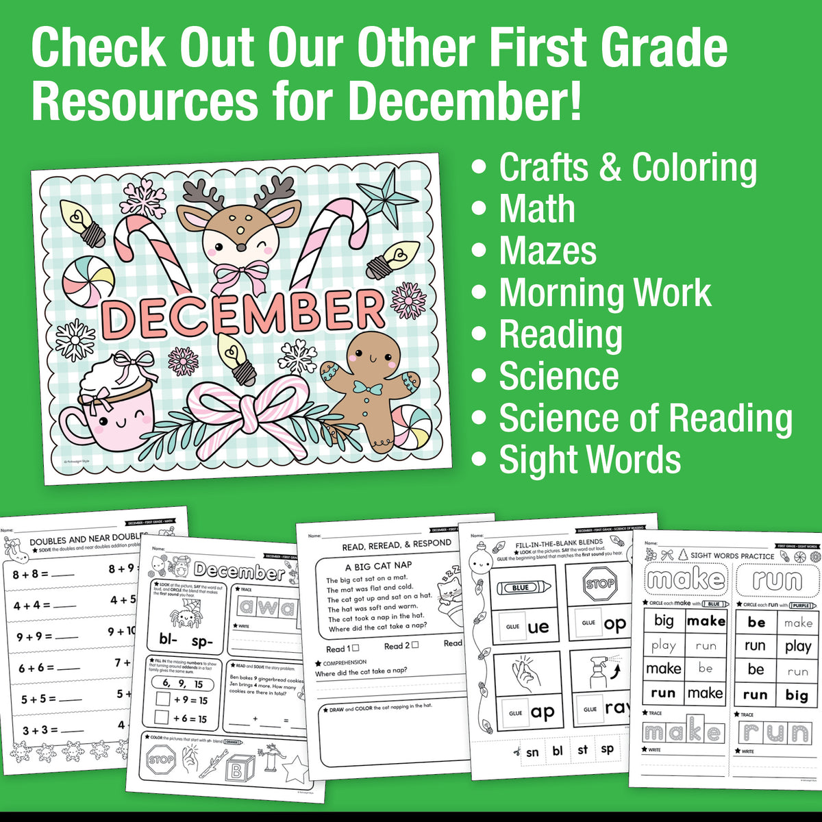 Printable First Grade December Writing Bundle